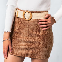 Load image into Gallery viewer, Dana Mini Skirt Snake Suede - Chocolate
