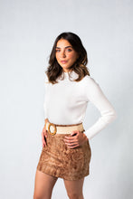 Load image into Gallery viewer, Dana Mini Skirt Snake Suede - Chocolate
