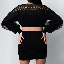 Load image into Gallery viewer, Nathalie Knit Mini Dress - Black
